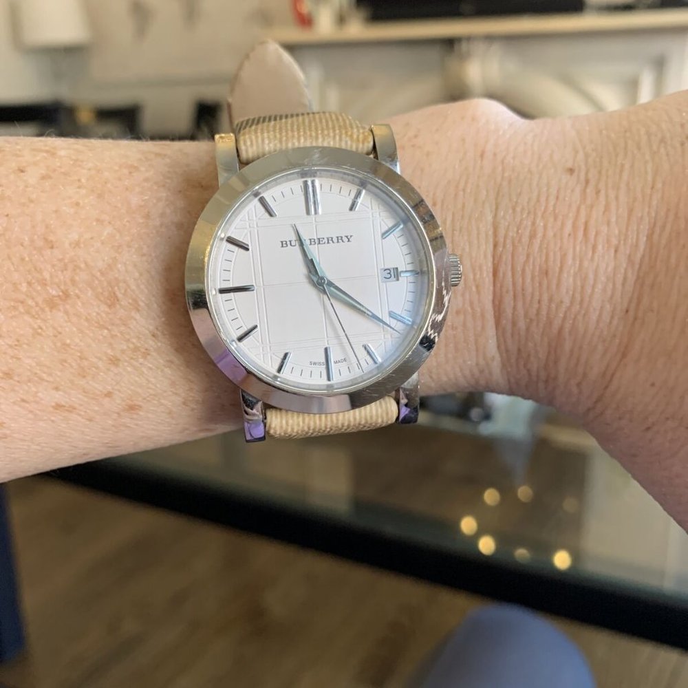 Burberry Women’s BU1390 Swiss Made Nova Check Analog Watch With Original Box